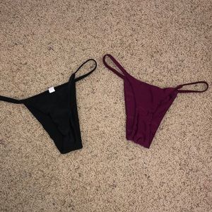 Black and Maroon bikini bottoms